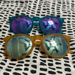 Goodr sunglasses running orange teal & purple blue